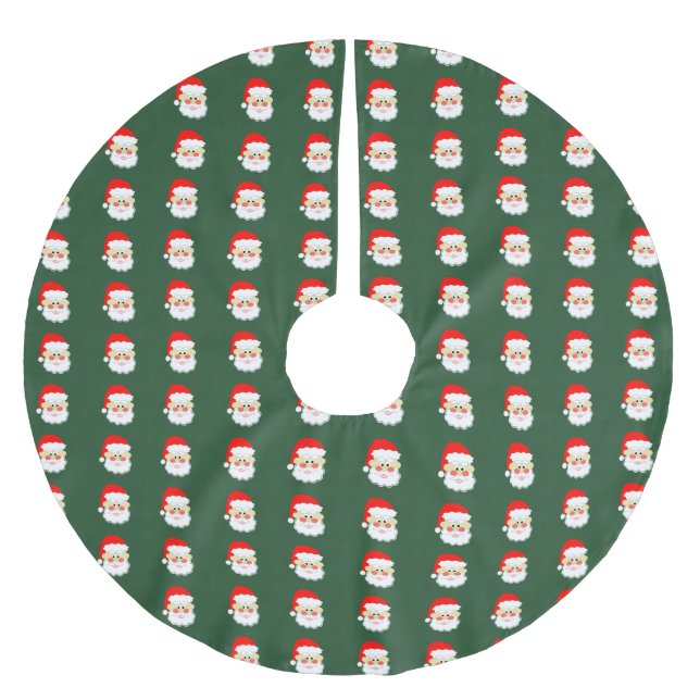 santa claus red green tree skirt (Front)