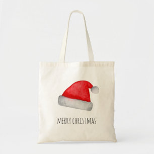 Santa Claus. Red hat. Merry Christmas. Holiday Tote Bag
