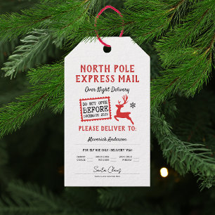 Santa Claus Red North Pole Christmas Gift Tags