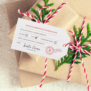 Santa Claus Red North Pole Nice List Christmas Gift Tags