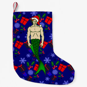 santa claus redhead merman ugly xmas mermaid gifts small christmas stocking