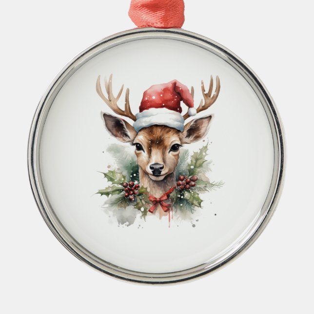 Santa Claus Reindeer Christmas Ornaments (Front)