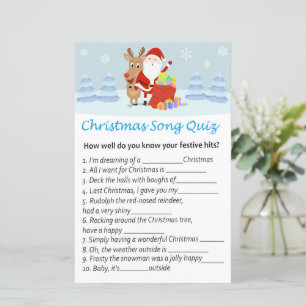 Santa claus reindeer christmas song quiz game