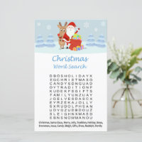 Santa claus reindeer christmas word search game