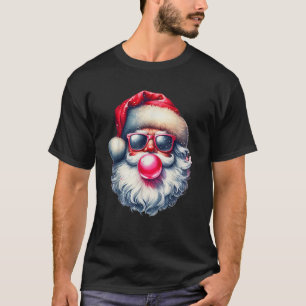 Santa Claus Retro Christmas Bubble Gum pink sungla T-Shirt
