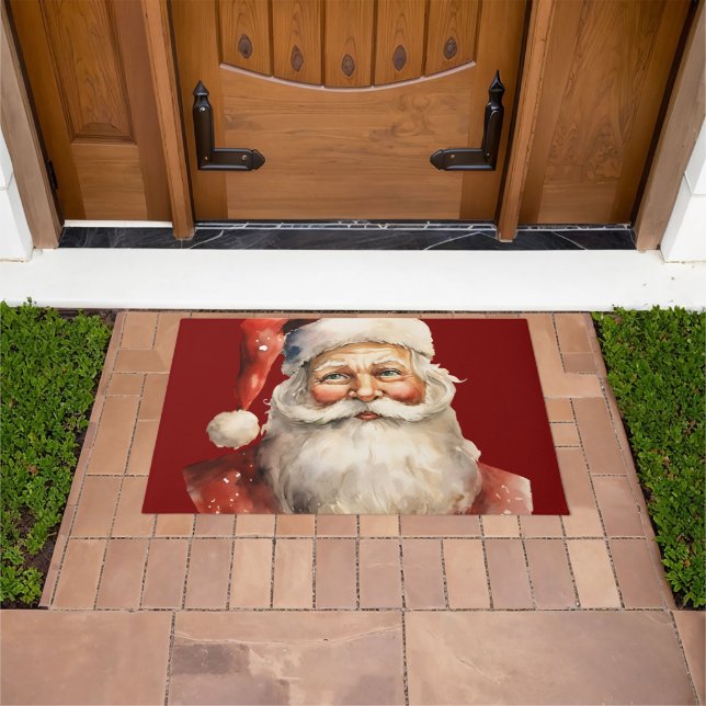 Santa Claus Retro Christmas Doormat (Outdoor)