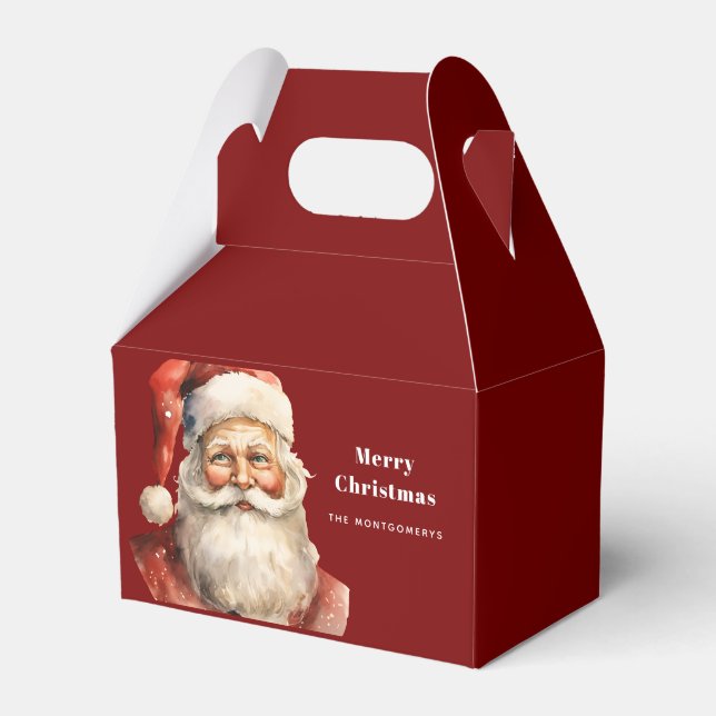 Santa Claus Retro Christmas Favour Box (Front Side)