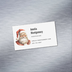 Santa Claus Retro Christmas Magnetic Business Card