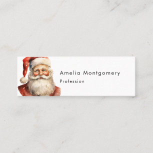 Santa Claus Retro Christmas Mini Business Card