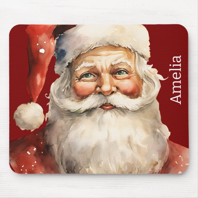Santa Claus Retro Christmas Mouse Mat (Front)