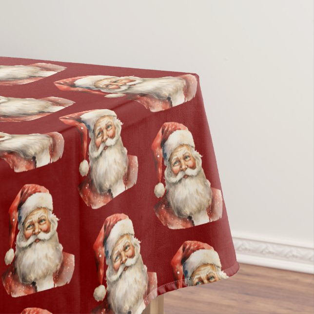 Santa Claus Retro Christmas Pattern Tablecloth (In Situ)