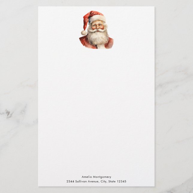 Santa Claus Retro Christmas Stationery (Front)