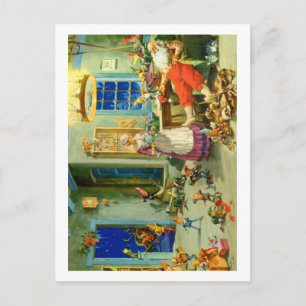 Santa Claus Returns Home for a Well-Deserved Rest Holiday Postcard