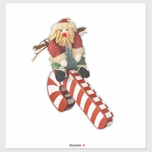 Santa Claus rides a candy cane slide fun (Sheet)