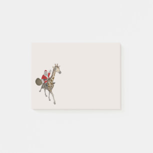 Santa Claus Rides A Lovely Giraffe Post-it Notes