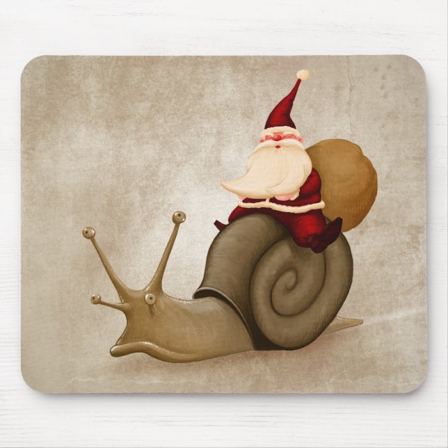 Santa Claus rides a snail Mouse Mat (Front)