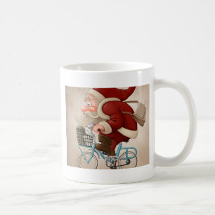 Santa Claus rides the bicycle Coffee Mug