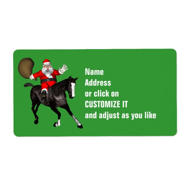 Santa Claus Riding A Black Horse (Front)