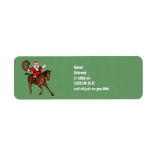Santa Claus Riding A Brown Horse