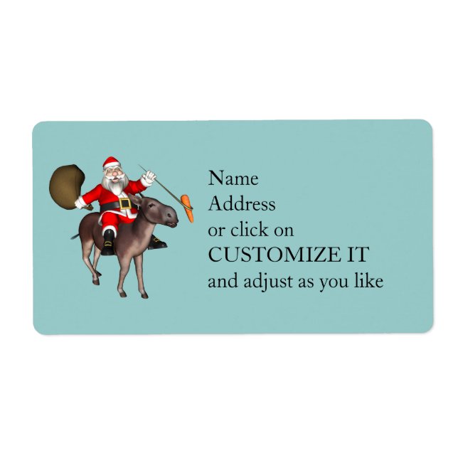 Santa Claus Riding A Donkey (Front)
