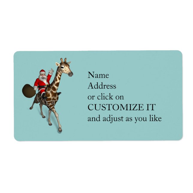 Santa Claus Riding A Giraffe (Front)