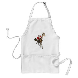 Santa Claus Riding A Giraffe Standard Apron