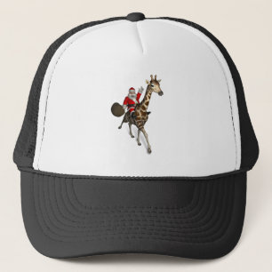 Santa Claus Riding A Giraffe Trucker Hat