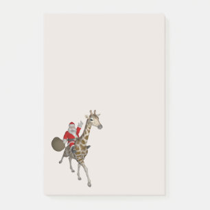Santa Claus Riding A Jolly Giraffe Post-it Notes