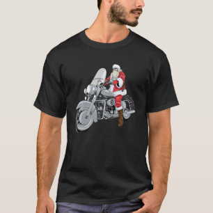 Santa Claus Riding A Motorcycle Christmas For Men T-Shirt