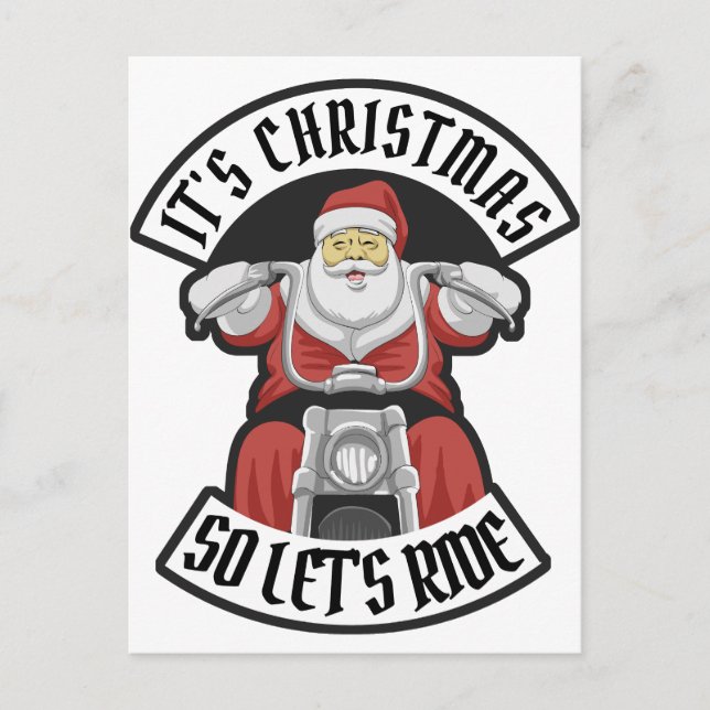Santa Claus riding a motorcycle Postcard (Front)