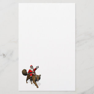 Santa Claus Riding A Tiger Stationery