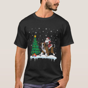 Santa Claus Riding Bernard Dog Boys Girls Kids Chr T-Shirt