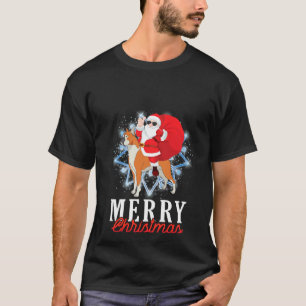 Santa Claus Riding Boxer Dog Merry Christmas Mothe T-Shirt