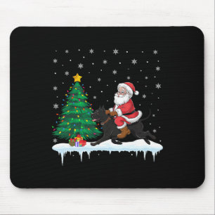 Santa Claus Riding Cane Corso Dog Boys Girls Kids Mouse Mat