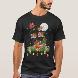 Santa Claus Riding Chipmun Reindeer Sleigh Xmas Da T-Shirt