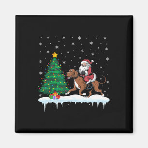 Santa Claus Riding Coonhound Dog Boys Girls Kids C Magnet