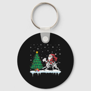 Santa Claus Riding Dalmatian Dog Boys Girls Kids C Key Ring