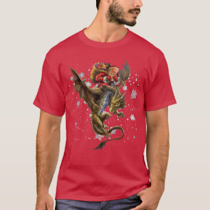 Santa Claus Riding Dragon Christmas Decoration Xma T-Shirt