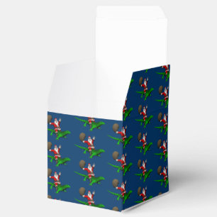Santa Claus Riding Green Lizard Favour Box