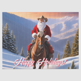 Santa Claus Riding Horse Christmas Tissue Paper