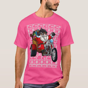 Santa Claus Riding Motorcycle Ugly Christmas Sweat T-Shirt