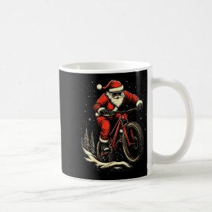 Santa Claus Riding Mountain Bike Christmas Funny M Coffee Mug