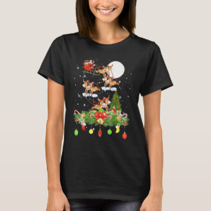 Santa Claus Riding Mule Reindeer Sleigh Xmas Day T-Shirt