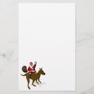 Santa Claus Riding On Kangaroo Stationery
