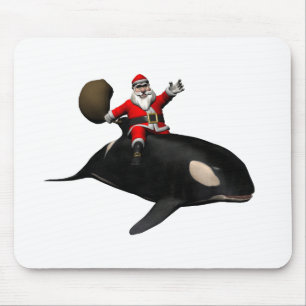 Santa Claus Riding On Orca Mouse Mat