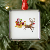 Santa Claus riding on sleigh