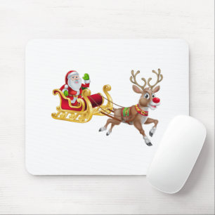 Santa Claus riding on sleigh Mouse Mat