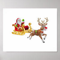 Santa Claus riding on sleigh