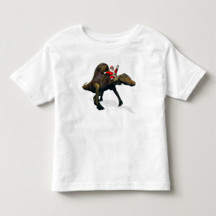 Santa Claus Riding On Spinosaurus Toddler T-Shirt