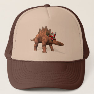 Santa Claus Riding On Stegosaurus Trucker Hat